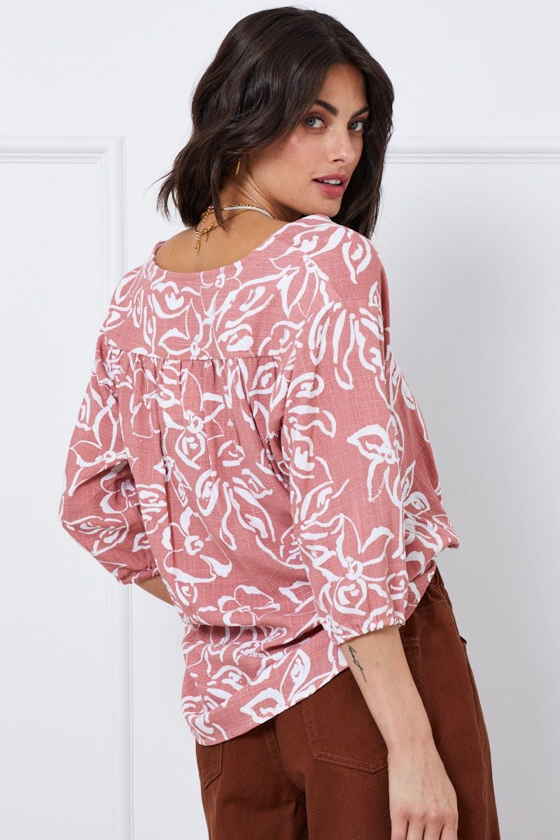Print Wrap Top Short Sleeve sold by Ally Fashion product image thumbnail 5