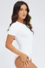 White Bodysuit Short sleeve Crew neck Supersoft sold by Ally Fashion