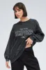 Grey Graphic Sweater Long Sleeve sold by Ally Fashion