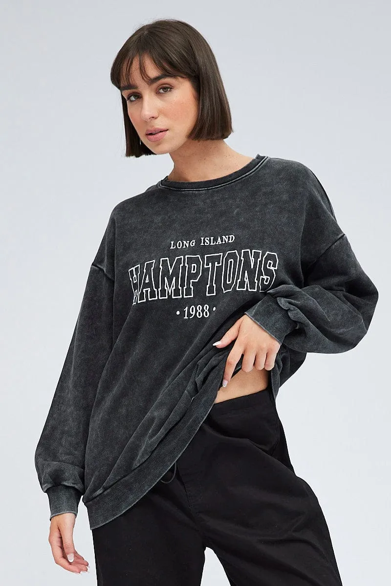 Grey Graphic Sweater Long Sleeve sold by Ally Fashion product image thumbnail 3