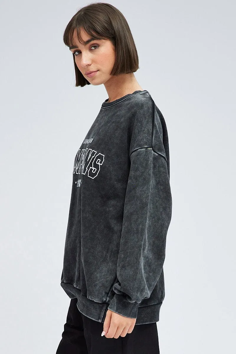 Grey Graphic Sweater Long Sleeve sold by Ally Fashion product image thumbnail 4