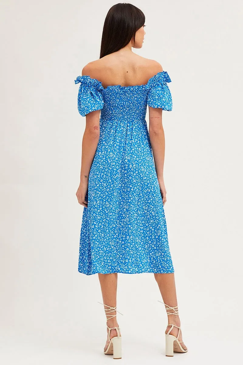 Print Midi Dress Long Sleeve Square Neck sold by Ally Fashion product image thumbnail 5