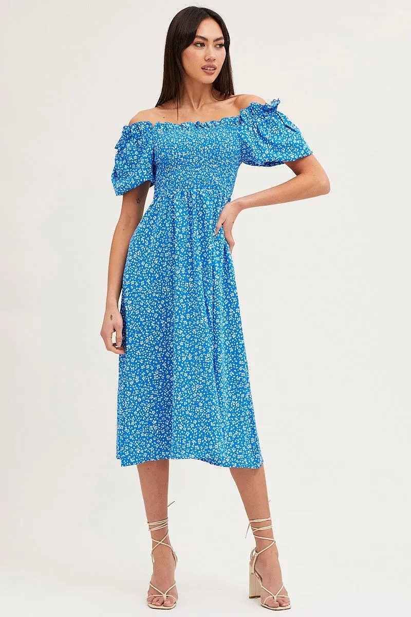 Print Midi Dress Long Sleeve Square Neck sold by Ally Fashion product image thumbnail 3
