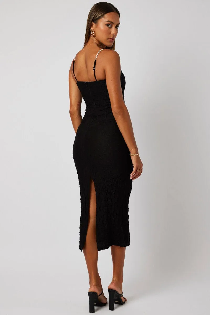 Black Textured Bodycon Dress sold by Ally Fashion product image thumbnail 2