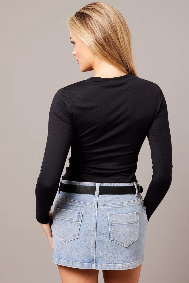 Black Supersoft Top V Neck Long Sleeve sold by Ally Fashion product image thumbnail 5