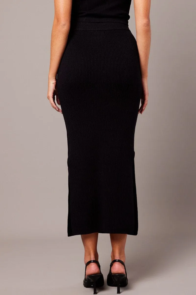 Black Knit Skirt High Rise sold by Ally Fashion product image thumbnail 5