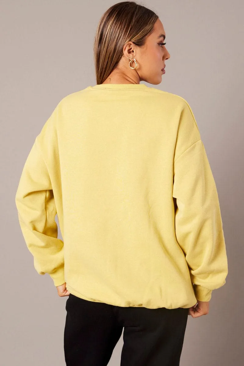 Yellow Graphic Sweater Long Sleeve sold by Ally Fashion product image thumbnail 5