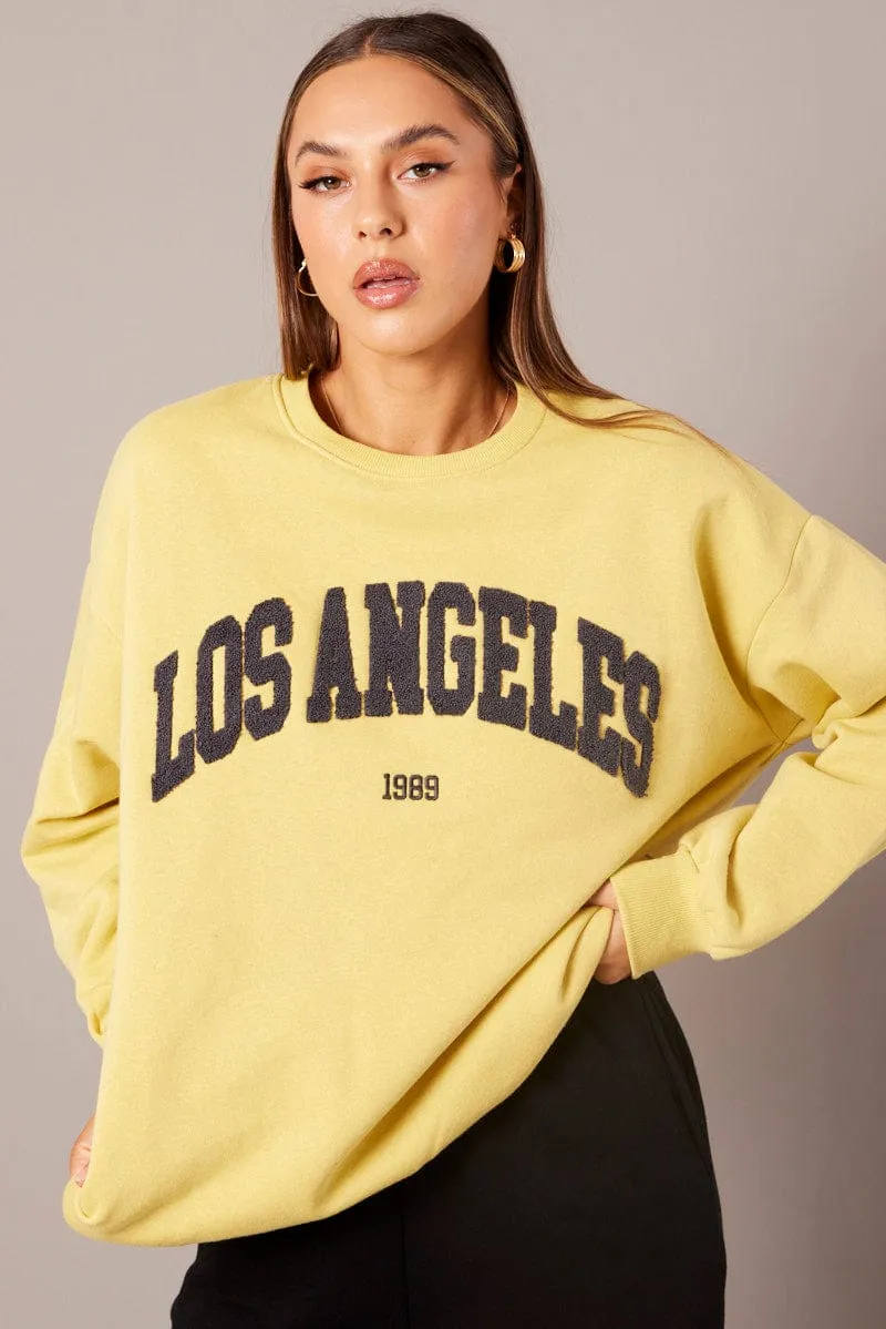 Yellow Graphic Sweater Long Sleeve sold by Ally Fashion product image thumbnail 3