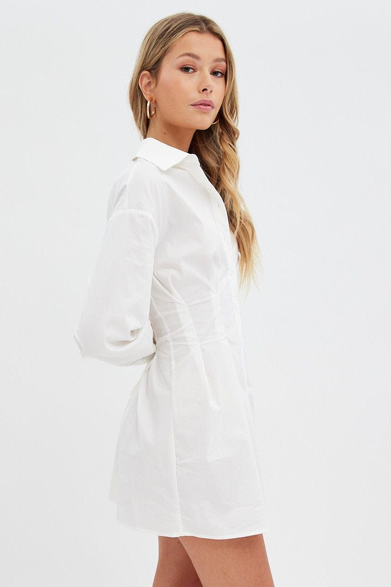White Shirt Dress long Sleeve sold by Ally Fashion product image thumbnail 5