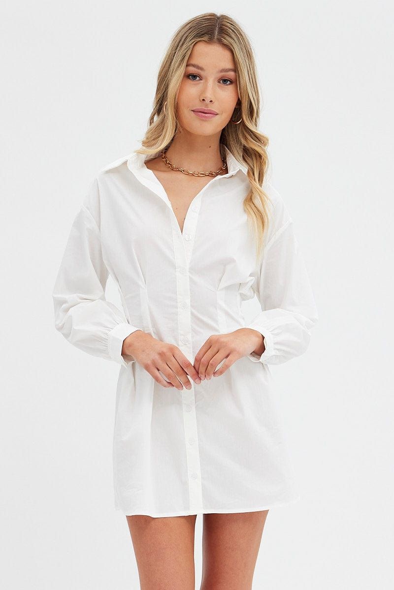 White Shirt Dress long Sleeve sold by Ally Fashion product image thumbnail 4