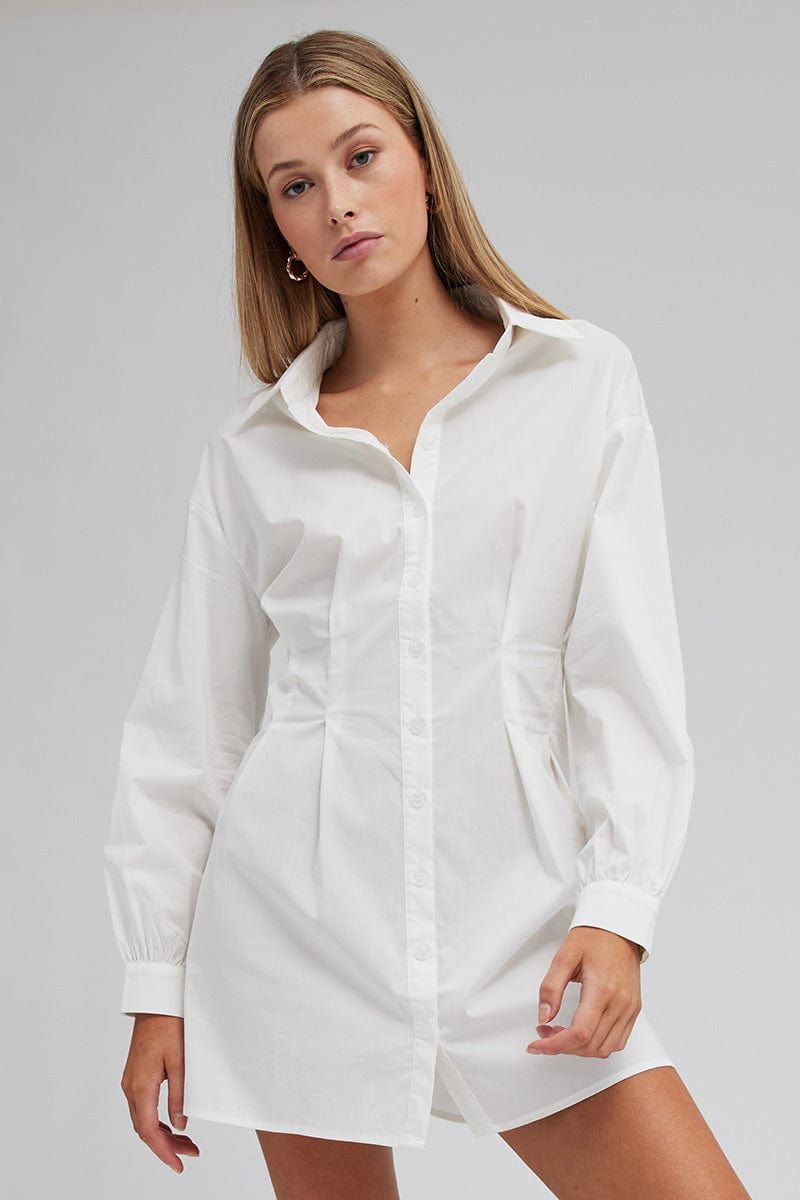 White Shirt Dress long Sleeve sold by Ally Fashion