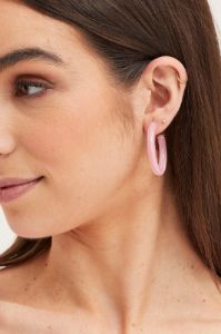 Pink 3 Pack Resin Hoop Earrings sold by Ally Fashion