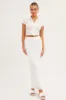 White Crop Shirt Short Sleeve Collar Textured sold by Ally Fashion