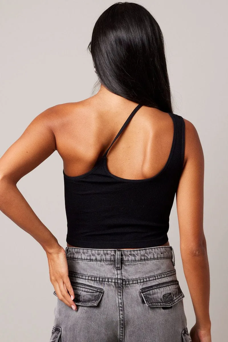 Black Crop Top Singlet Seamless sold by Ally Fashion product image thumbnail 5