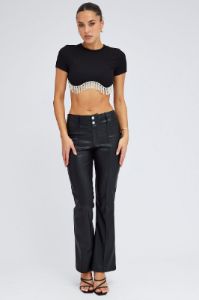 Black Diamonte Top sold by Ally Fashion