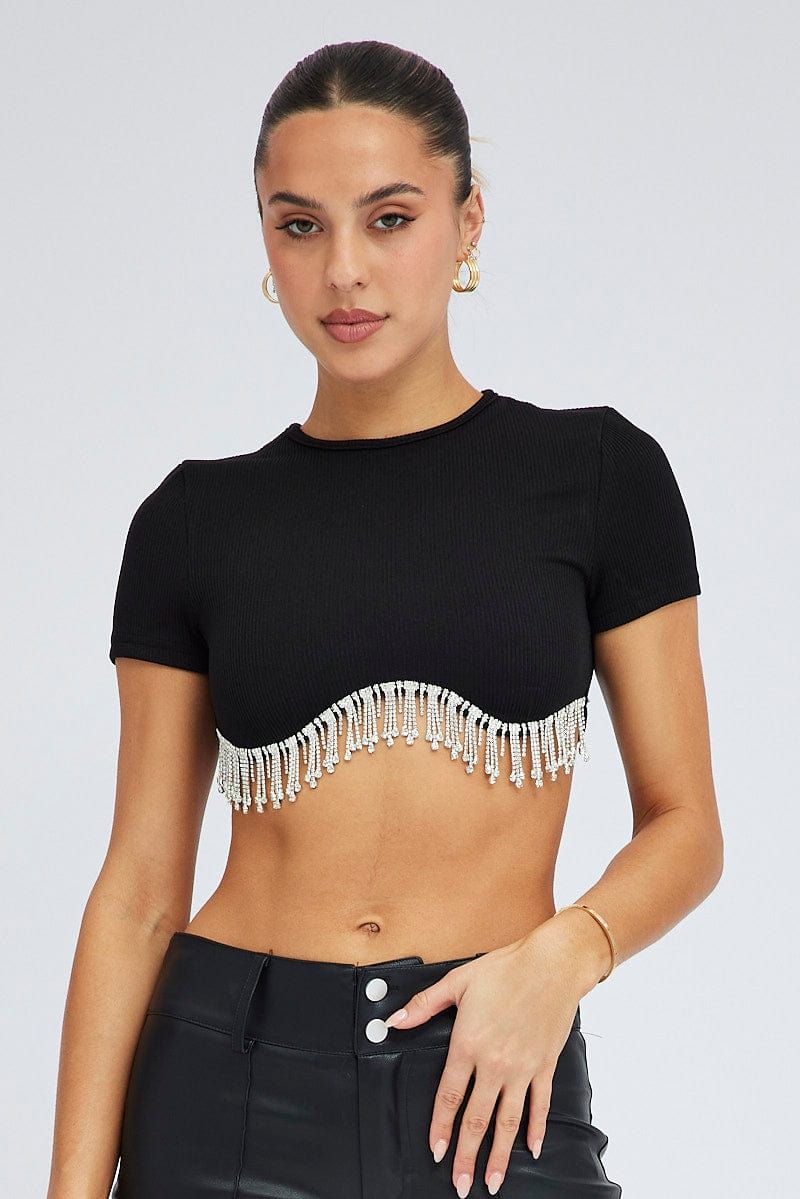 Black Diamonte Top sold by Ally Fashion product image thumbnail 3