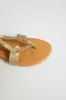 Metallic Cross Over Ankle Strap Flat Sandals sold by Ally Fashion