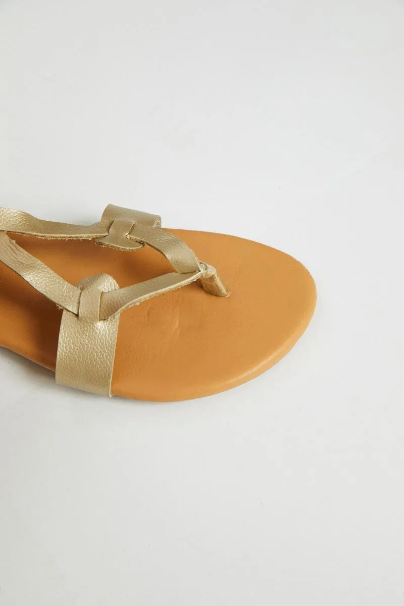 Metallic Cross Over Ankle Strap Flat Sandals sold by Ally Fashion product image thumbnail 4