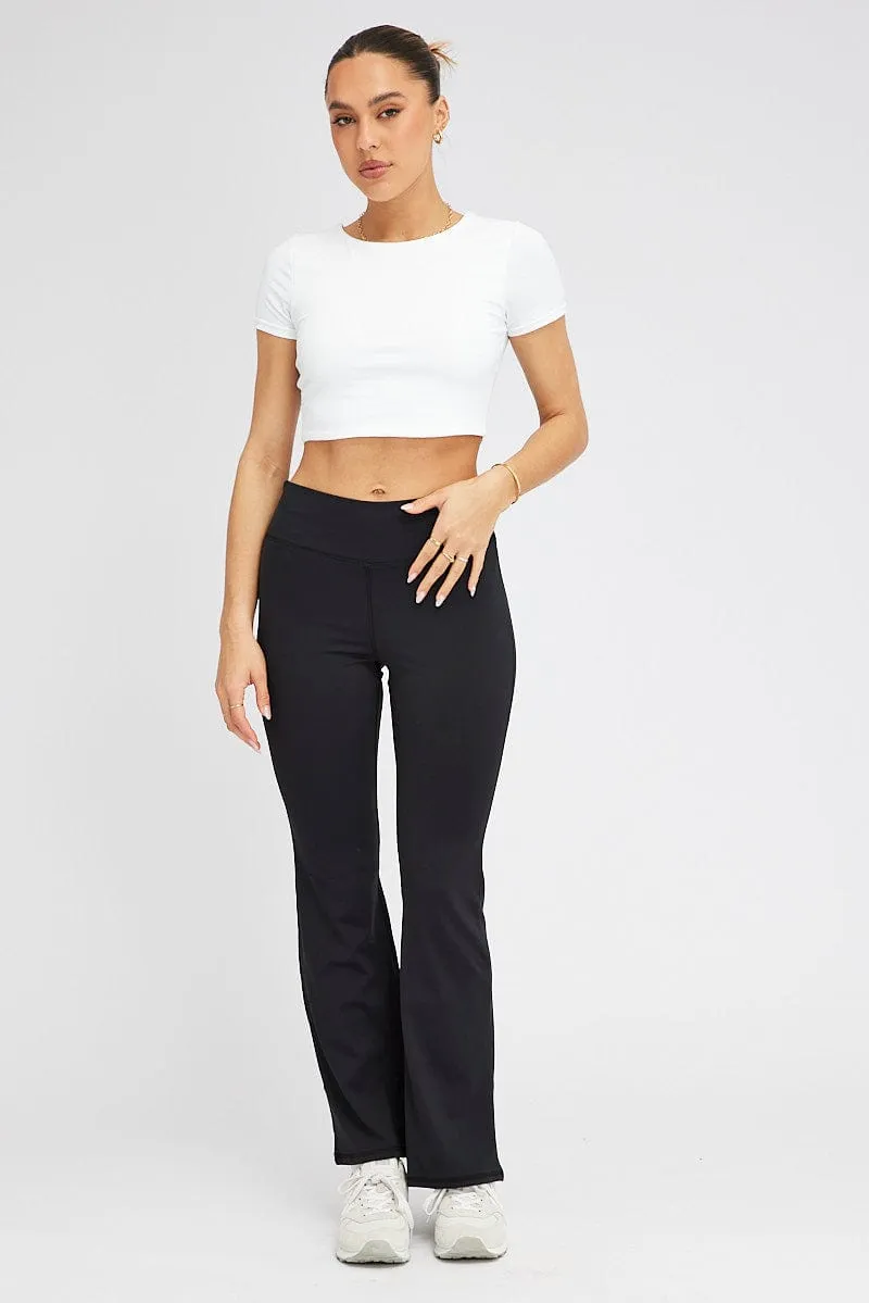 Black Flare Leg Pants High Rise sold by Ally Fashion