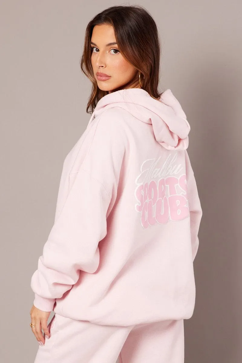 Pink Graphic Hoodie Long Sleeve sold by Ally Fashion product image thumbnail 5