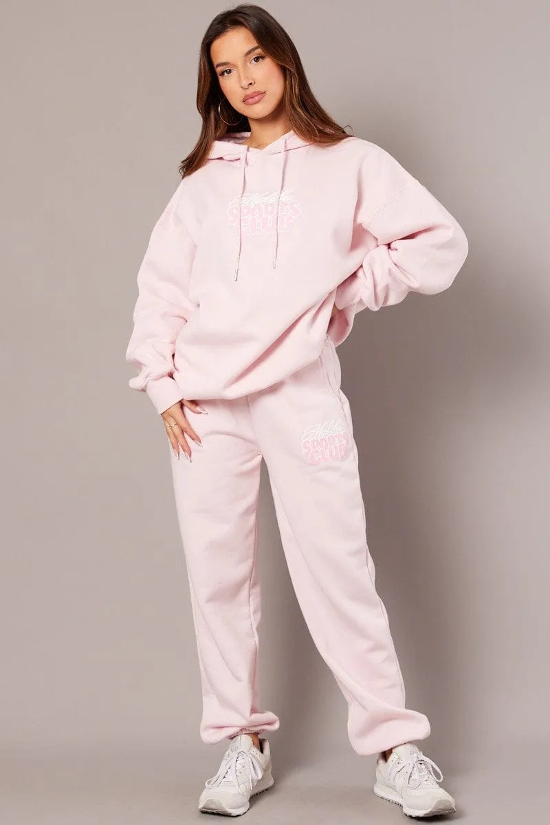 Pink Graphic Hoodie Long Sleeve sold by Ally Fashion product image thumbnail 2