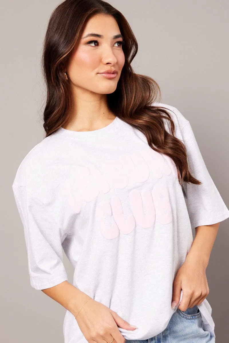 Grey Graphic Tee Short Sleeve sold by Ally Fashion product image thumbnail 3