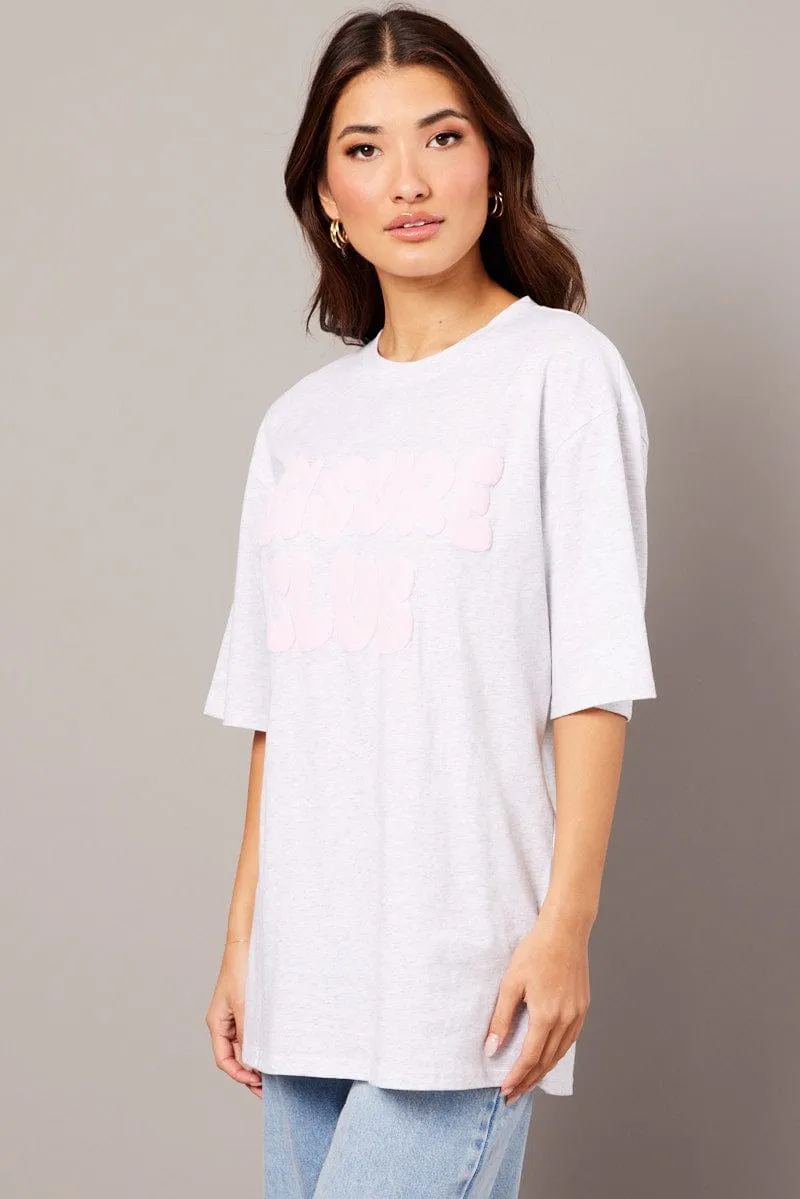 Grey Graphic Tee Short Sleeve sold by Ally Fashion product image thumbnail 4