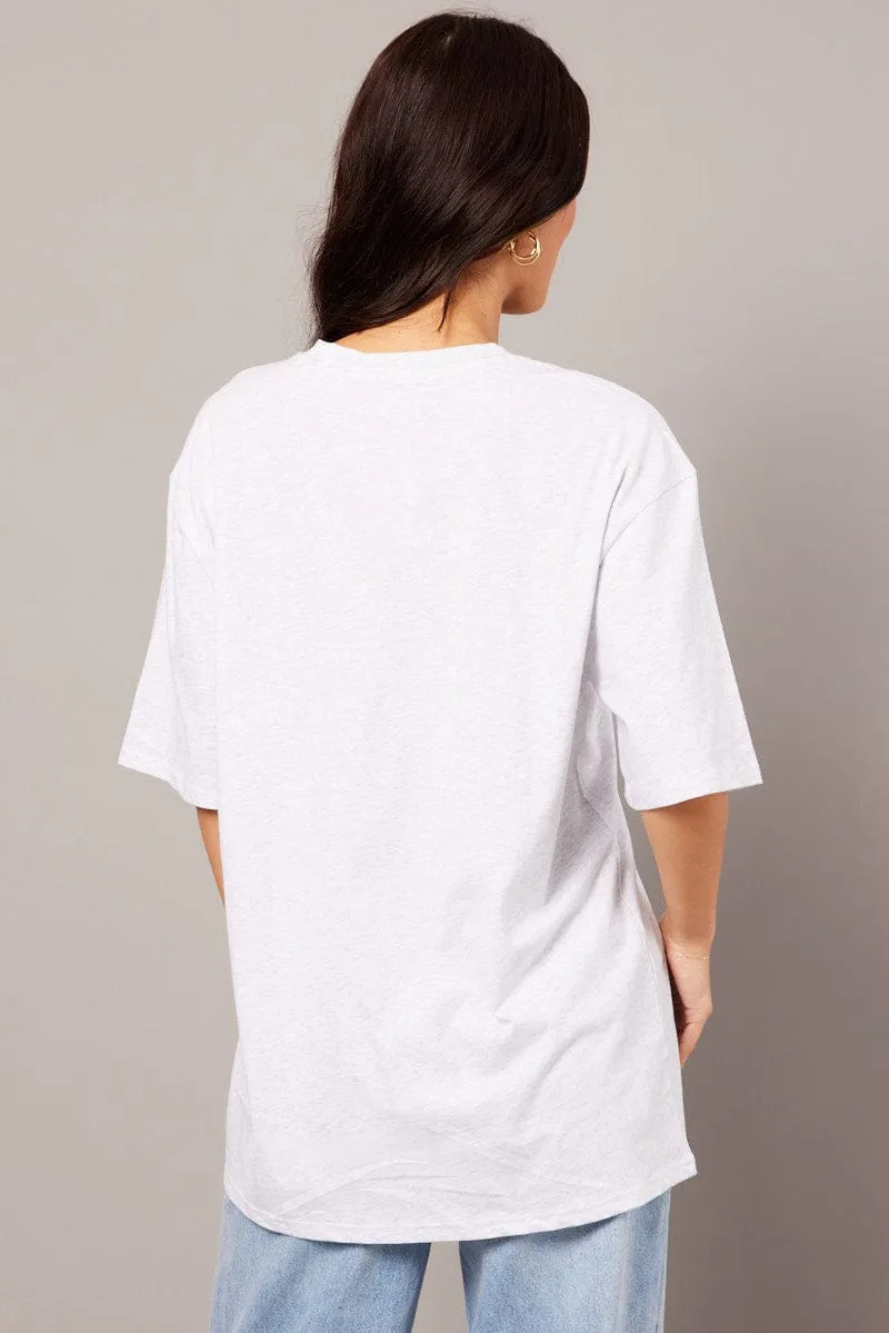 Grey Graphic Tee Short Sleeve sold by Ally Fashion product image thumbnail 5