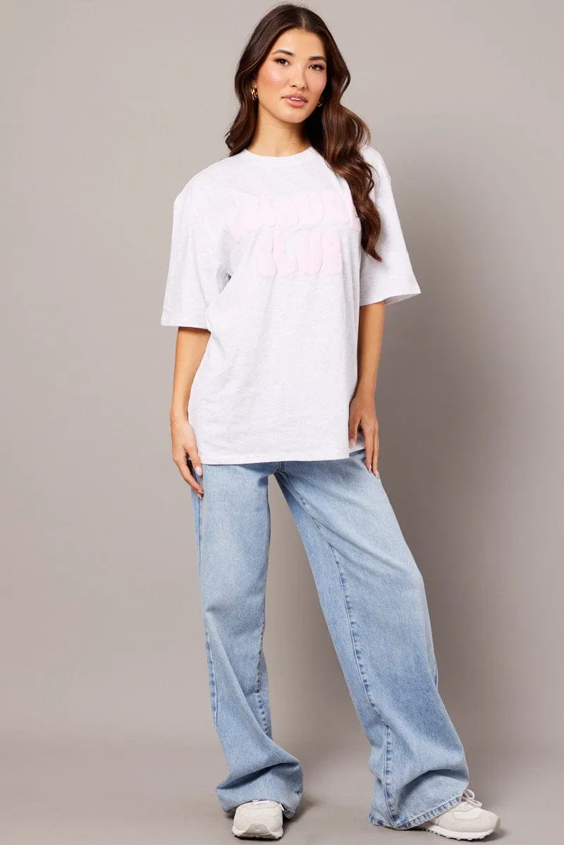 Grey Graphic Tee Short Sleeve sold by Ally Fashion product image thumbnail 2