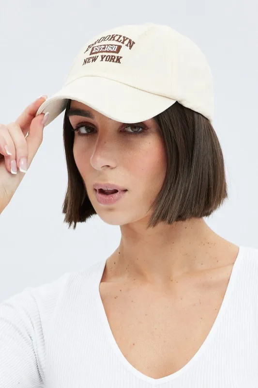 Beige Brooklyn Dad Cap sold by Ally Fashion