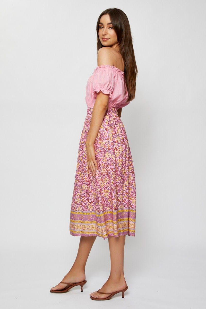 Boho Print Maxi Skirt Elastic Waist sold by Ally Fashion product image thumbnail 4