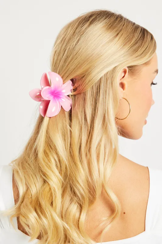Pink Flower Claw Clip sold by Ally Fashion