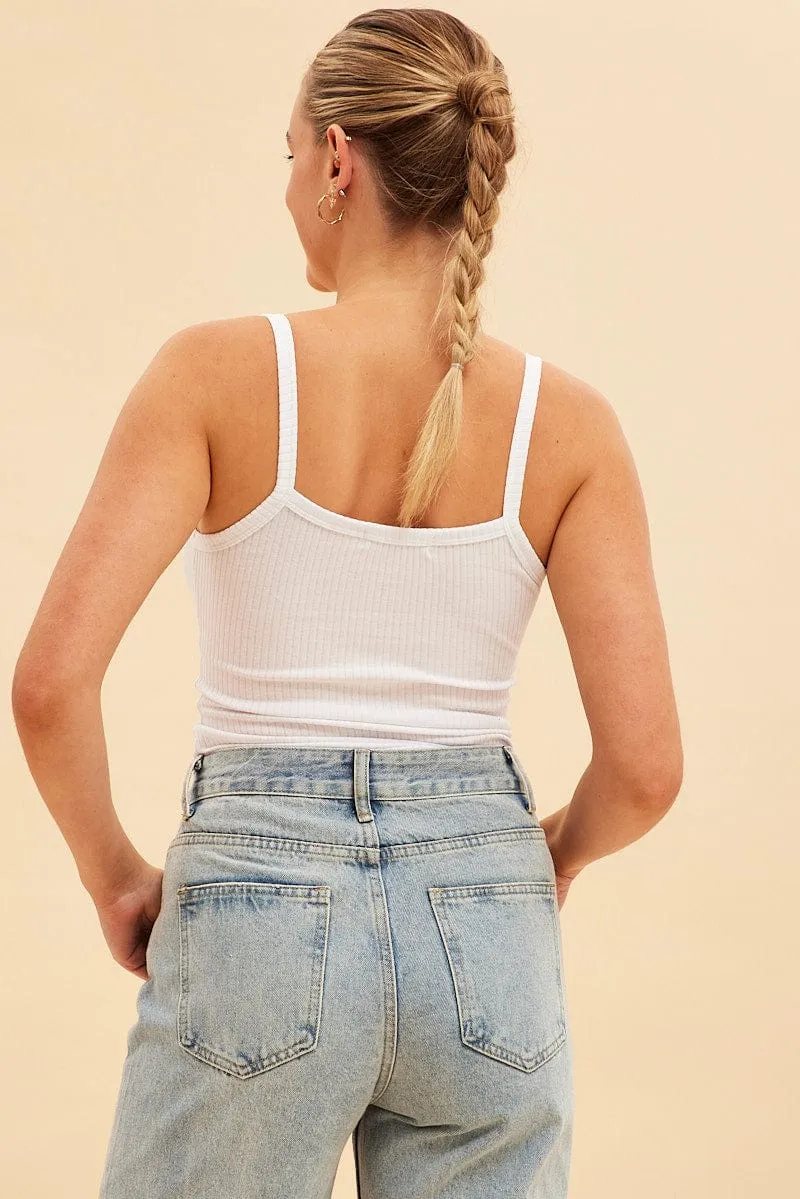 White Prea Bind Detail Singlet sold by Ally Fashion product image thumbnail 5