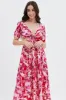 Red Floral Cutout Midi Dress sold by Ally Fashion