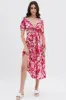 Red Floral Cutout Midi Dress sold by Ally Fashion