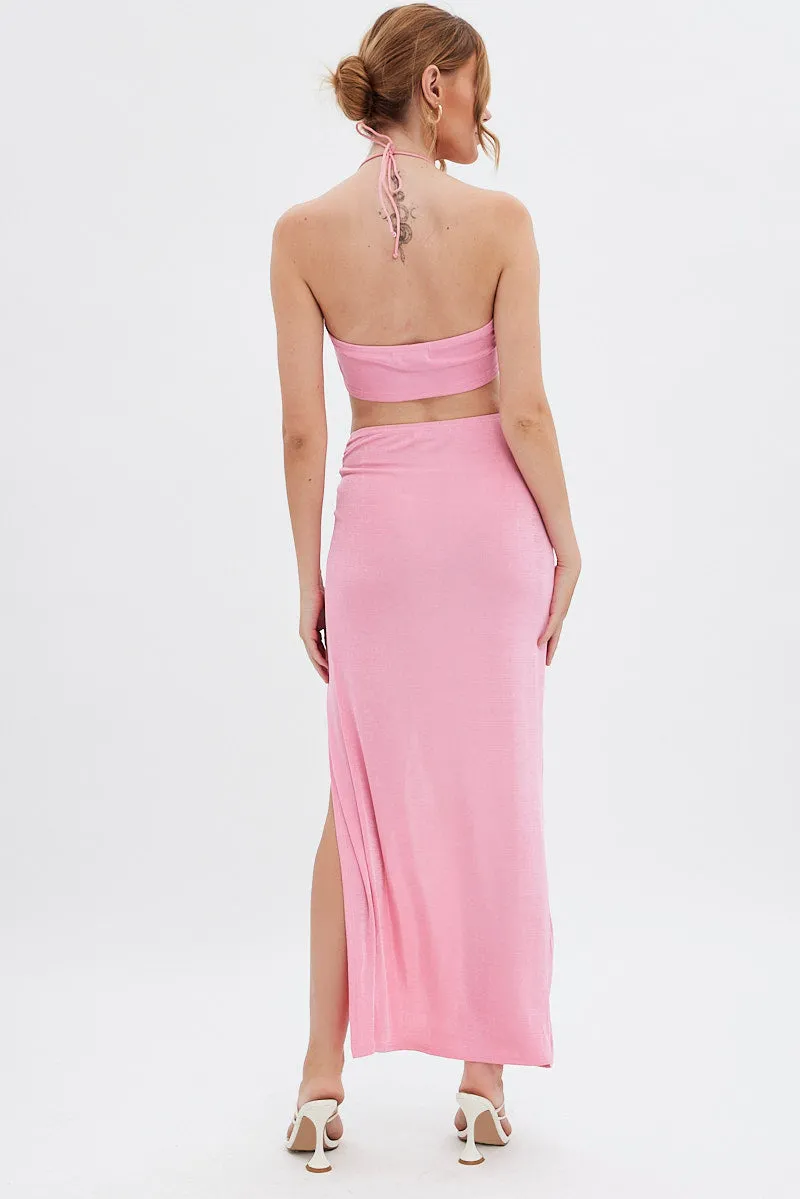 Pink Twist Maxi Skirt sold by Ally Fashion product image thumbnail 5