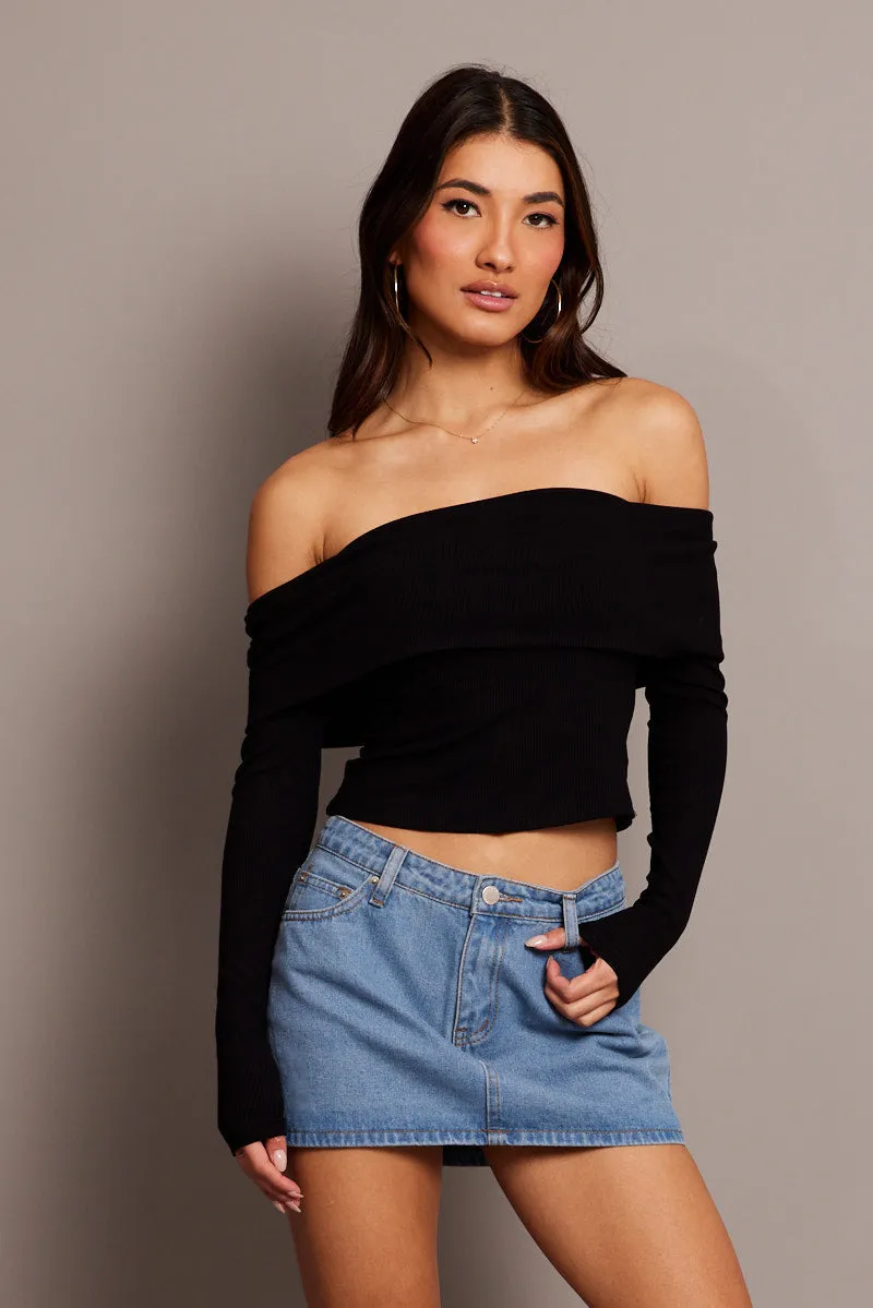 Blue Mini Skirt Mid Rise sold by Ally Fashion