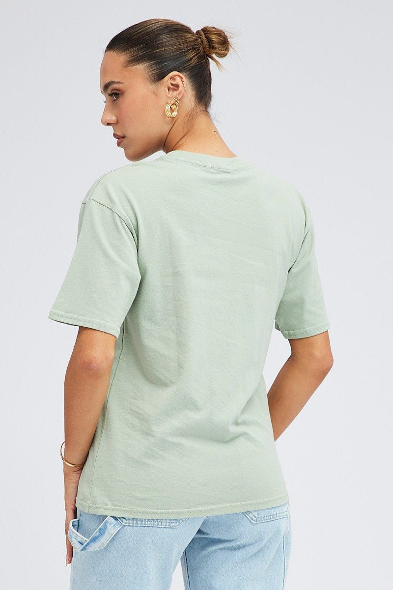 Green T Shirt Short Sleeve Crew Neck Santa Monica sold by Ally Fashion product image thumbnail 5
