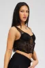 Black Black Lace Top Short Sleeve Slightly Stretch sold by Ally Fashion
