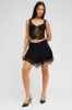 Black Black Lace Top Short Sleeve Slightly Stretch sold by Ally Fashion