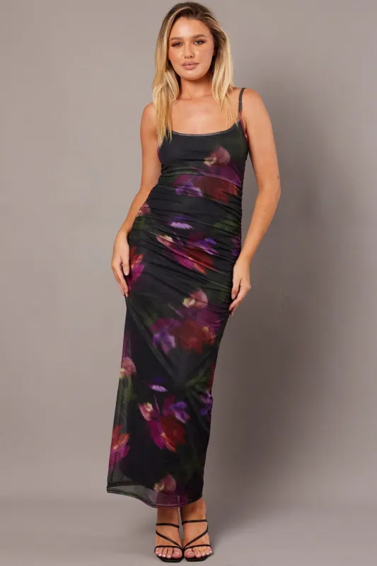 Multi Floral Bodycon Dress Singlet sold by Ally Fashion