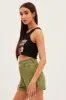 Green Relaxed Shorts Paper Bag High Rise sold by Ally Fashion