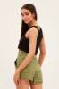 Green Relaxed Shorts Paper Bag High Rise sold by Ally Fashion
