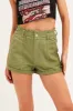Green Relaxed Shorts Paper Bag High Rise sold by Ally Fashion