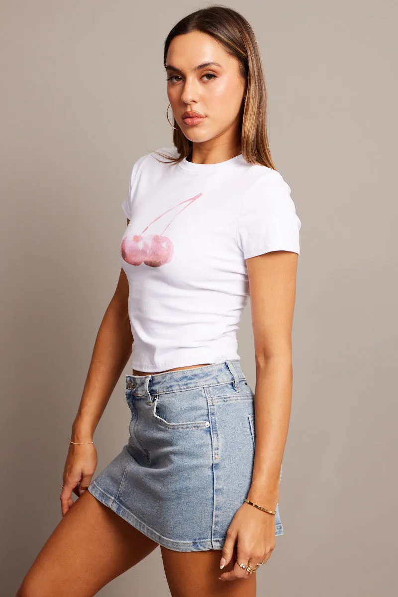 White Graphic Tee Short Sleeve sold by Ally Fashion product image thumbnail 4