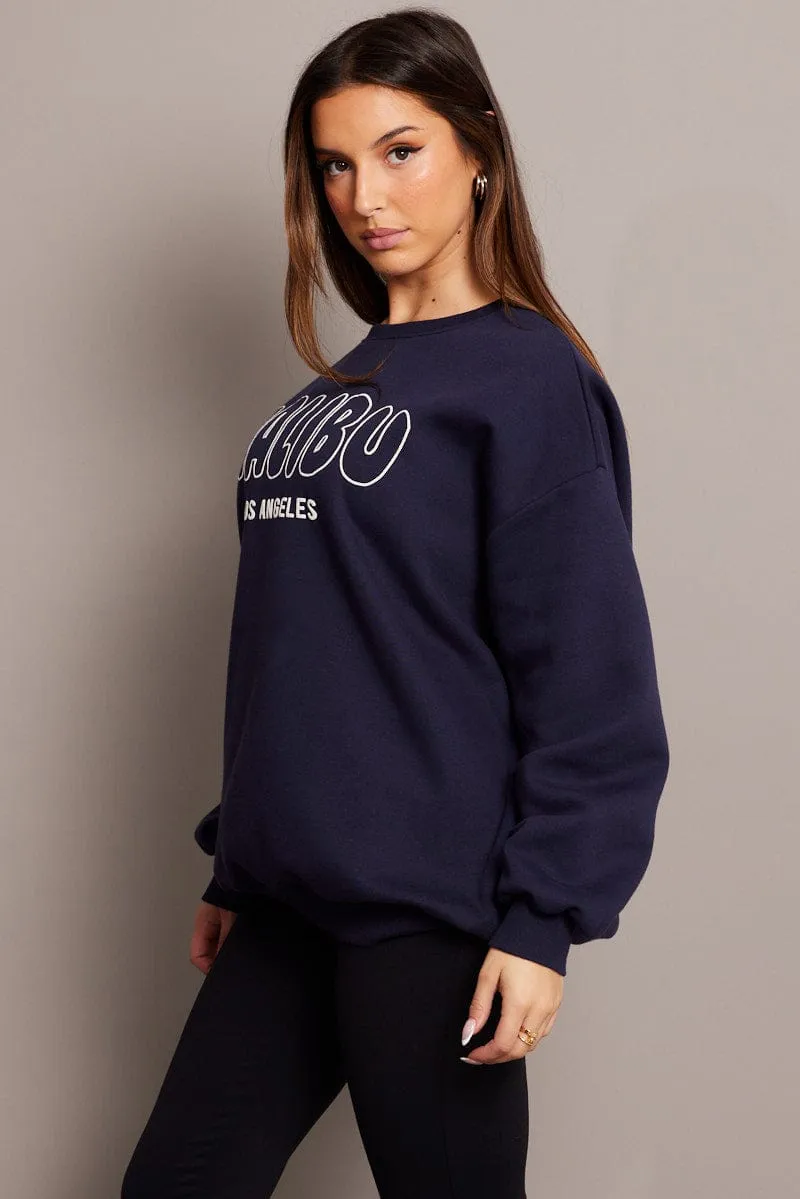 Blue Graphic Sweater Long Sleeve sold by Ally Fashion product image thumbnail 4