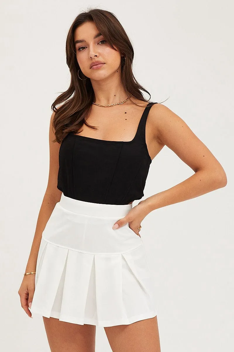White High Waist Tennis Skirt sold by Ally Fashion product image thumbnail 2