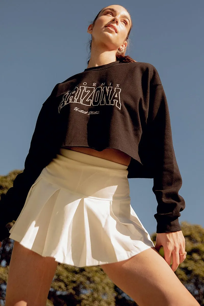 White High Waist Tennis Skirt sold by Ally Fashion