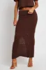 Brown Knit Skirt Crochet High Rise sold by Ally Fashion