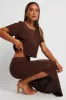 Brown Knit Skirt Crochet High Rise sold by Ally Fashion